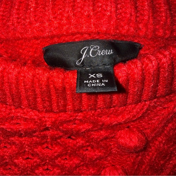 2018 Holiday J. Crew Popcorn Cable Knit Sweater Fire Red XS - Picture 5 of 6